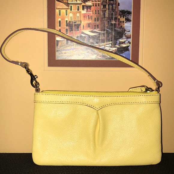 Dooney and Bourke Yellow Leather Wristlet - Picture 2 of 7